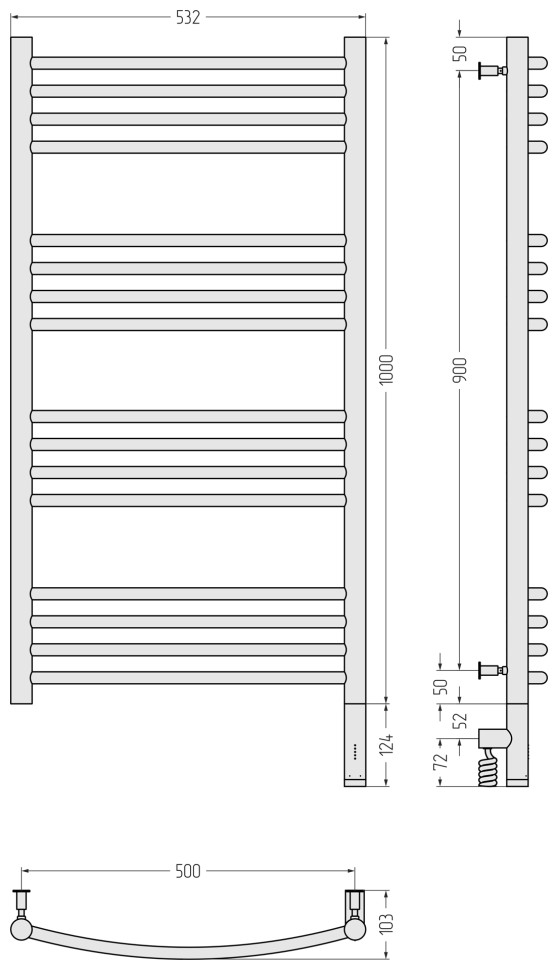 Богема 3.0 выгнутая 1000х500 МЭМ правый