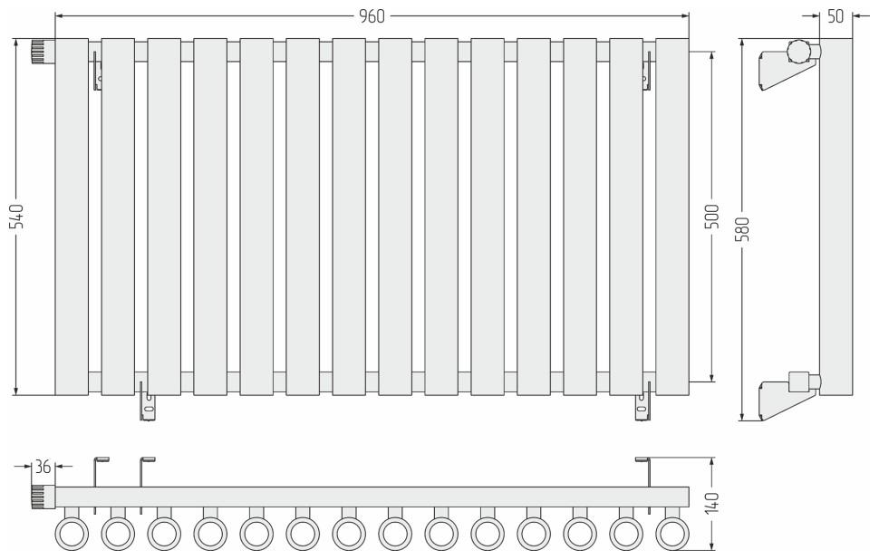 Кумир-0 EU50 левый 500х960 14 секций