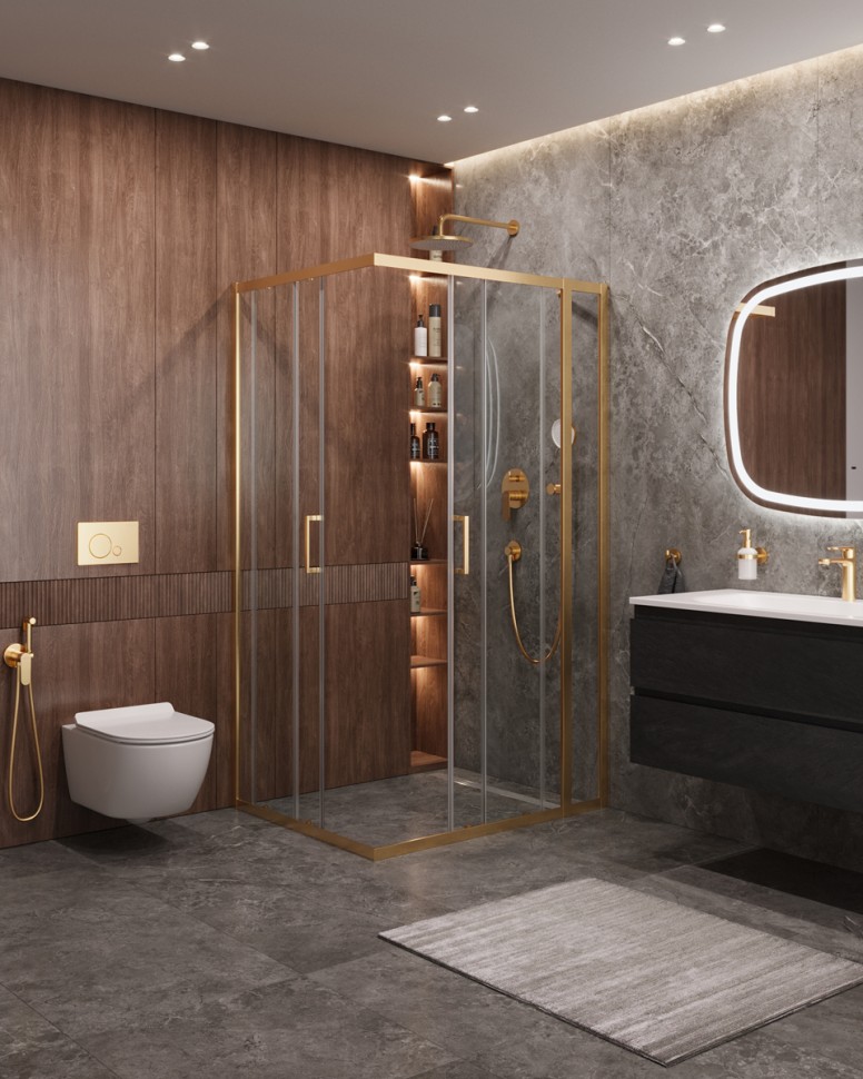 Душевой уголок CEZARES MOLVENO-AH-21-100+30-C-BORO-IV