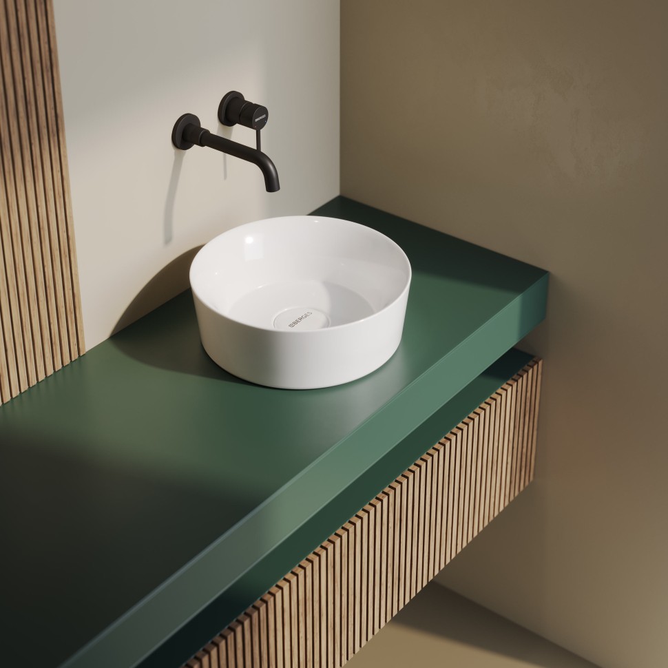 Раковина BERGES Mascon накладная, ? 38 см, без отверстия под смеситель