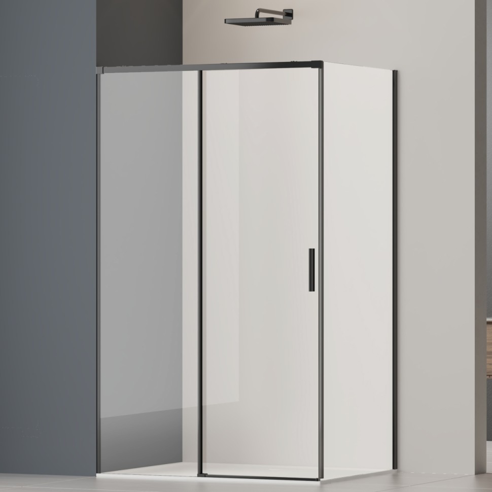 Душевой уголок Soft 2 VSR-3SO28013CLB, 1300*800, черный, стекло прозрачное