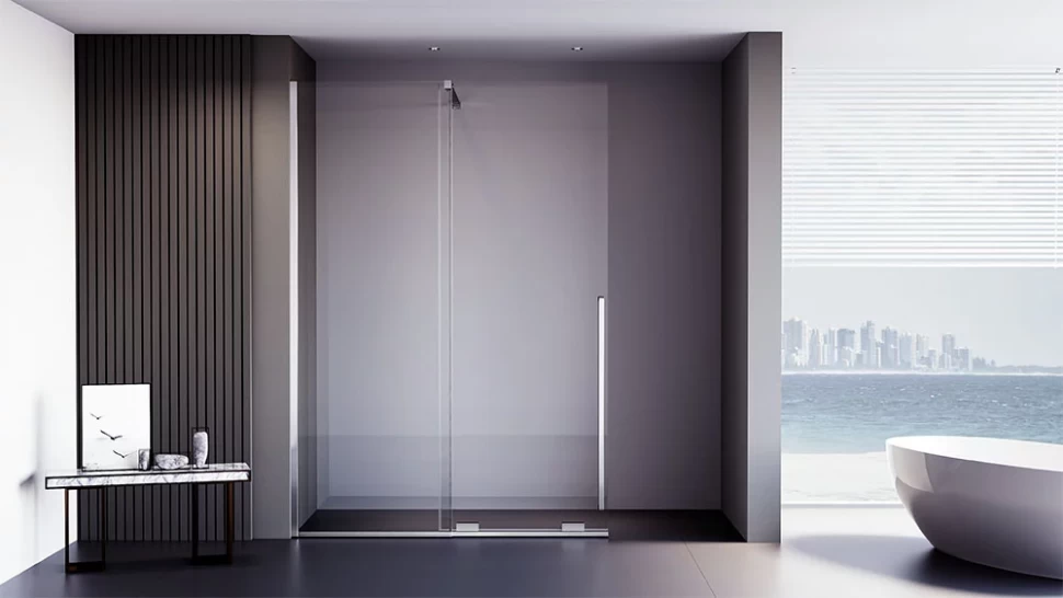 Душевая перегородка Veconi Premium Trento PTDW-50CH, 1300x2000, хром, стекло прозрачное