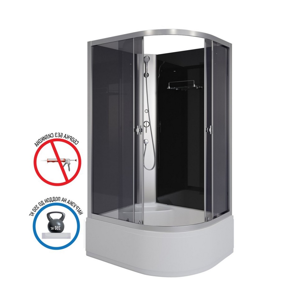 Душевая кабина Niagara Eco E110/80/40L/TN/BK (110х80х195) высокий поддон(40см),стекло черное,4 места