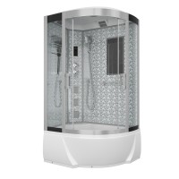 Душевая кабина Niagara Luxe NG-7712WL (80x120х215) высокий поддон(38см),дверь раздвижная,стенки серебро,4 места