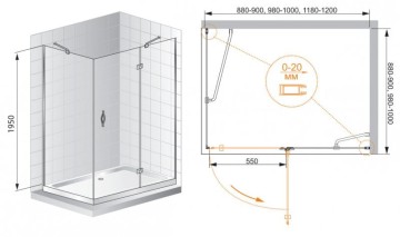 Универсальная боковая панель CEZARES VE-W-90-FIX-P-Cr