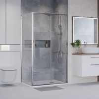 Душевое ограждение Niagara Nova NG-64-13A-A100-34 (130х100х195) прямоугольник,хром,дверь раздвижная,стекло прозрачное,2 места