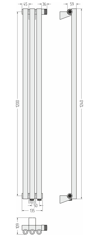 Эстет-0 EU50 правый 1200х135 3 секции