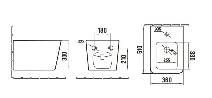 Биде подвесное Ceramalux 5370 MLG