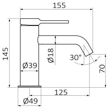 Смеситель для раковины GRB TIME 47510470, хром