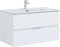 Тумба с раковиной Алвита new 90 2 ящ. цв.белый матовый