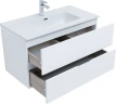 Тумба с раковиной Алвита new 90 2 ящ. цв.белый матовый