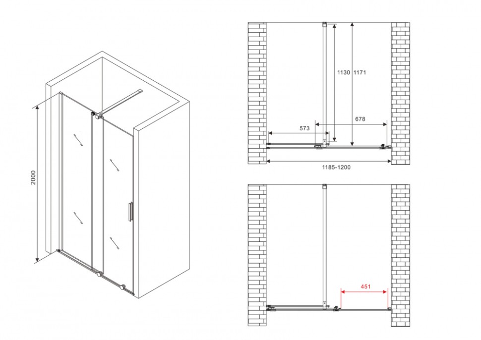 Душевая дверь ABBER Komfort AG90120