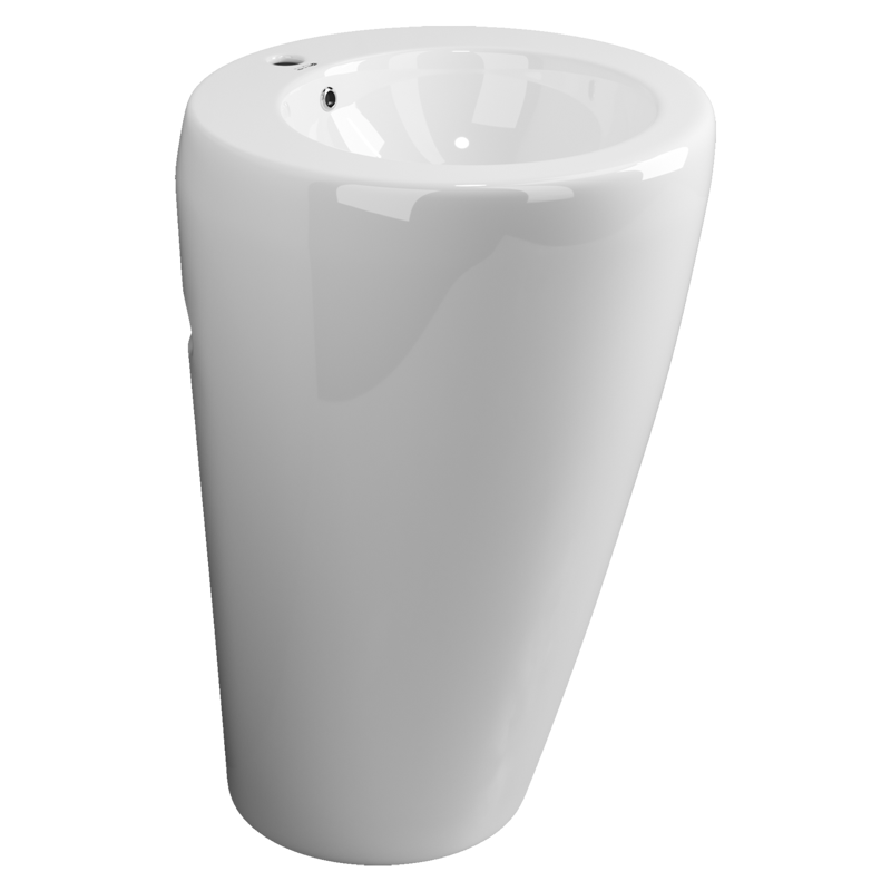 Умывальник-моноблок, 1 отверстие под смеситель