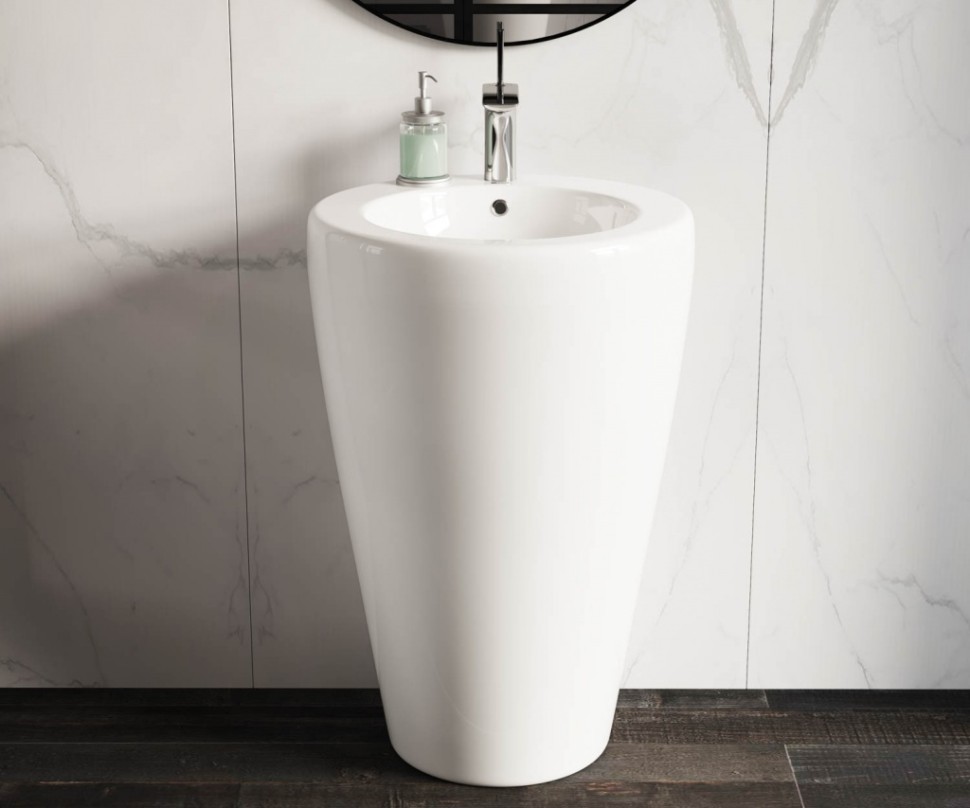 Умывальник-моноблок, 1 отверстие под смеситель