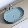 Умывальник чаша накладная овальная (цвет Голубой Матовый) Element 608x385x122мм