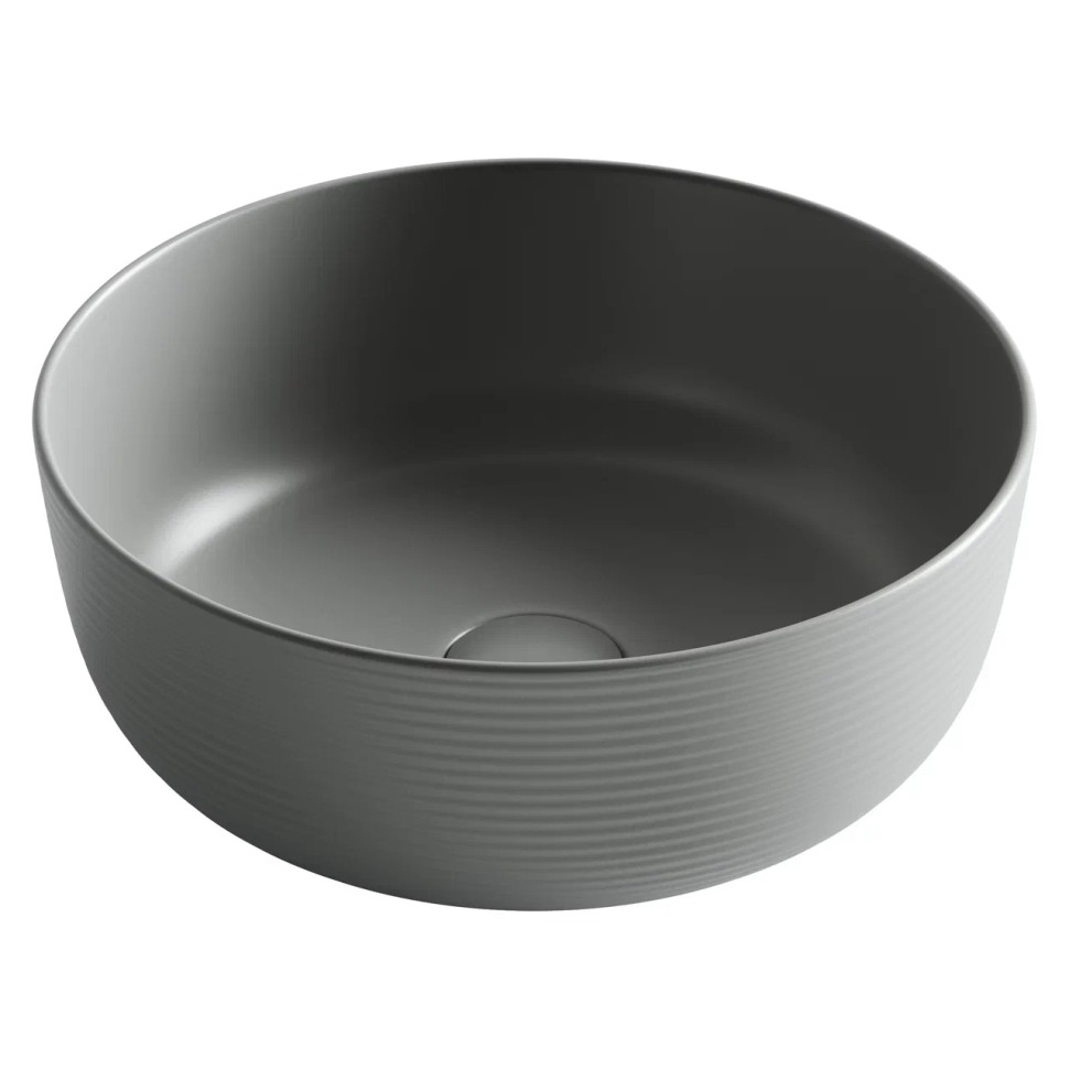 Раковина накладная круглая 356x356x135, цвет антрацит матовый