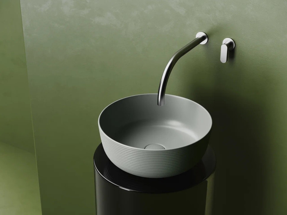 Раковина накладная круглая 356x356x135, цвет антрацит матовый