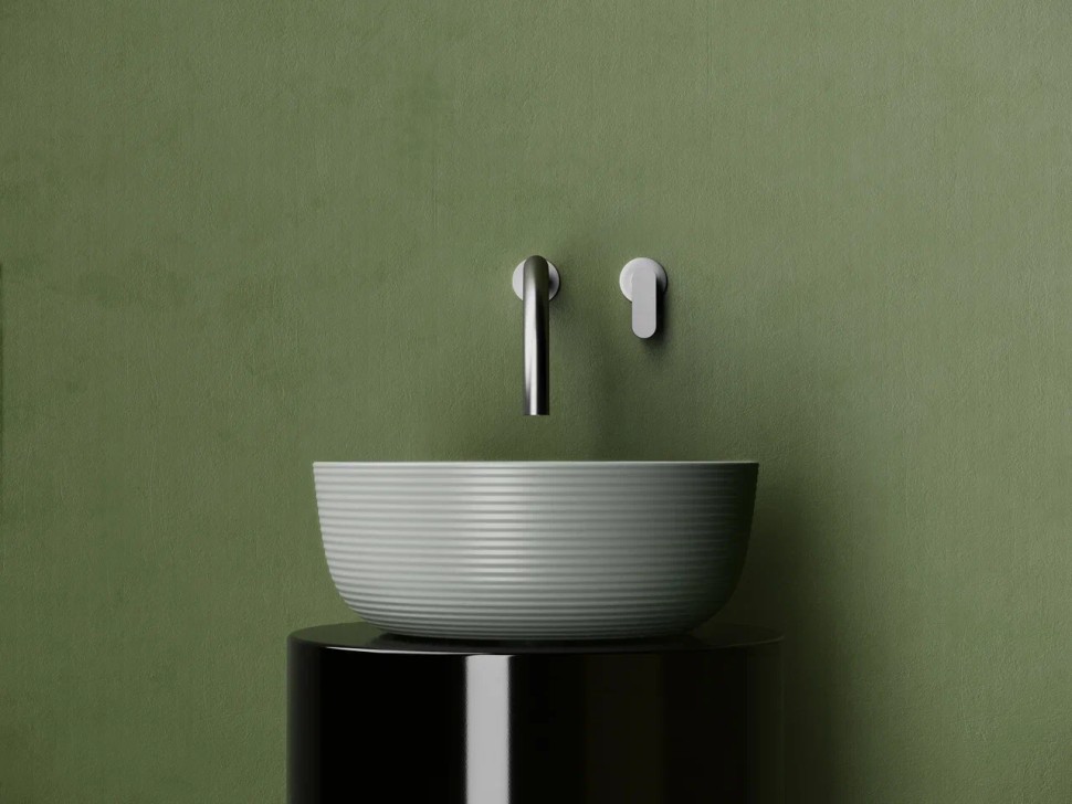 Раковина накладная круглая 356x356x135, цвет антрацит матовый