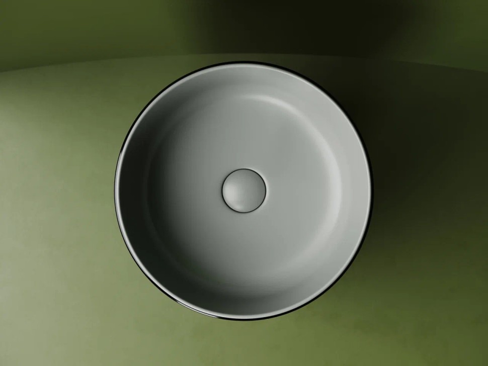 Раковина накладная круглая 356x356x135, цвет антрацит матовый