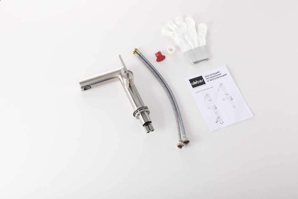 Смеситель ABBER Perfekte 316 AF8A10BST для раковины, брашированная сталь