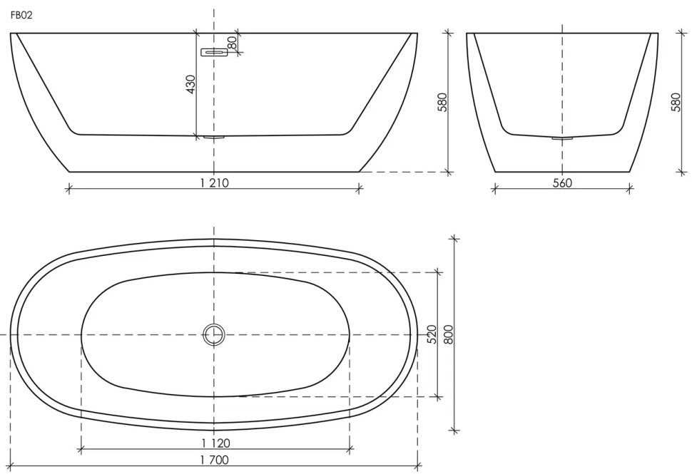 Ванна SANCOS Flo акриловая отдельностоящая