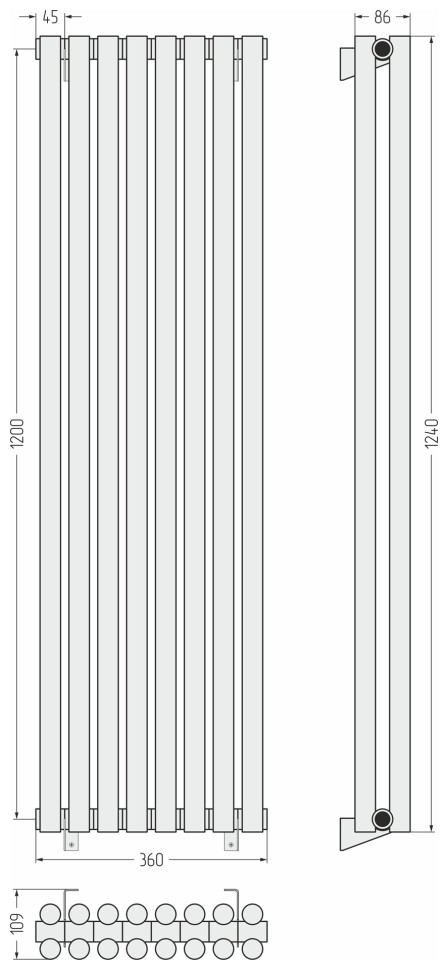 Эстет-11 1200х360 8 секций