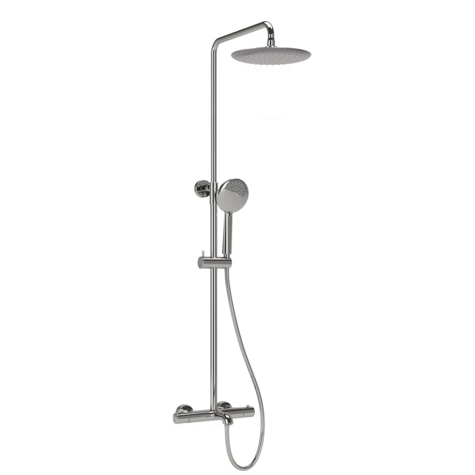 Душевая стойка с изливом и термостатом для ванны/душа Game, с регулировкой по высоте, цвет хром, арт.SC3001LCH