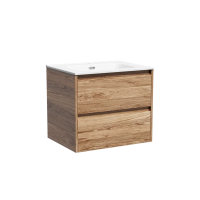 Тумба подвесная SANCOS Libra 590х450х500, c двумя ящиками оснащенными доводчиками, дуб чарльстон, арт. LB60ECH