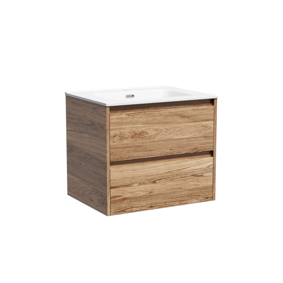 Тумба подвесная SANCOS Libra 590х450х500, c двумя ящиками оснащенными доводчиками, дуб чарльстон, арт. LB60ECH