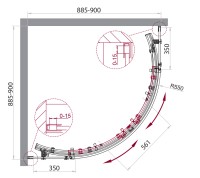 Душевой уголок BelBagno ACQUA-R-2-90-C-NERO