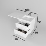 Тумба подвесная STYLE LINE "Даллас ЛЕОН 120", Люкс белая, PLUS с раковиной ESTETUS ЛЕОН 1200*549 левый