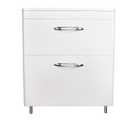 Тумба напольная STYLELINE "Каре 70" (2 ящ.) Люкс белая, PLUS с раковиной Каре Люкс 700х450