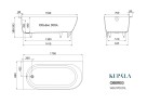OBEREG ванна пристенная угловая, левая версия 1700x800мм