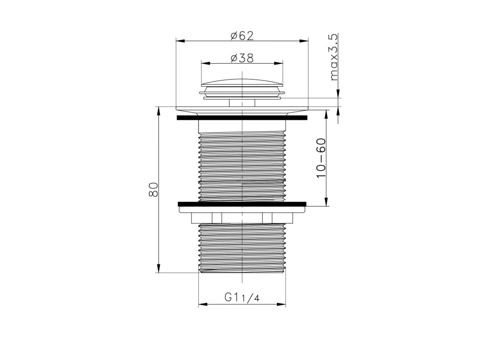 Донный клапан для раковины Raglo R600.04.06