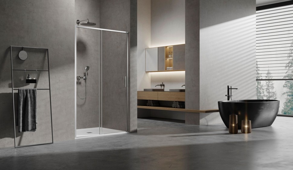 Душевая дверь Slim VDS-6SL140CL, 1400, хром, стекло прозрачное