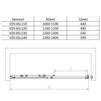 Душевая дверь Slim VDS-6SL140CL, 1400, хром, стекло прозрачное