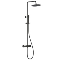 AQM 8006MB Душевая система с термостатом, O250, 1/1 режим, латунная лейка, верхний душ - сталь