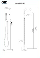 Напольный смеситель Edessa L070-BM-SDV черный матовый