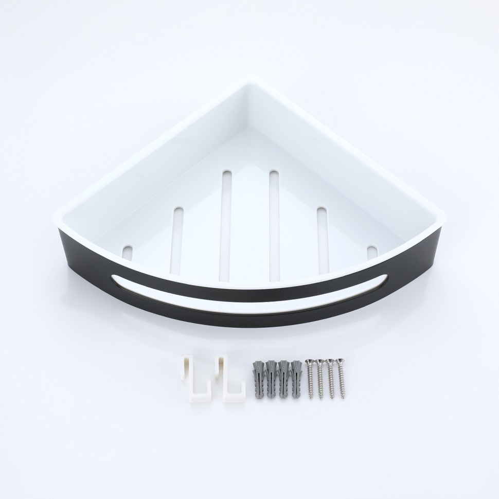 Полка для ванной комнаты угловая 205*205*55мм Raglo черный