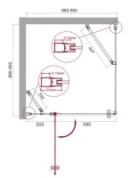 Душевая дверь BelBagno ETNA-60/30-C-Cr