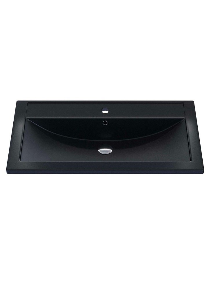 Раковина для ванной кварцевая Uperwood Foster Quartz 80х45,5х17,5 см, черная матовая, космос