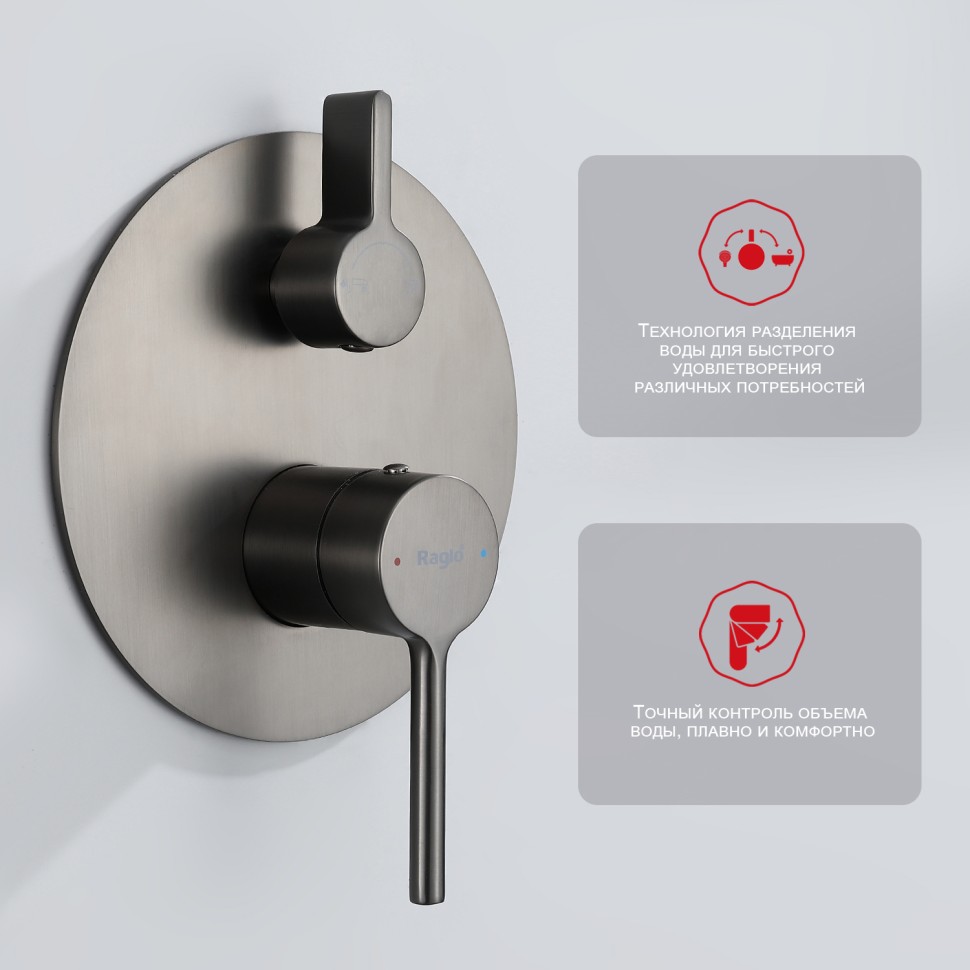 Душевая система Raglo встраиваемая R20.27.09 Графит