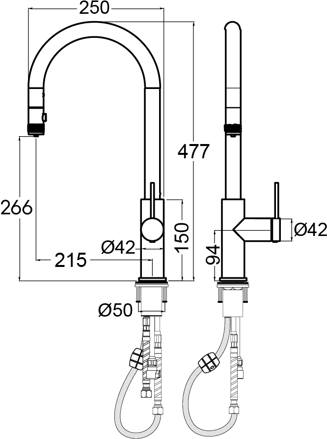 Смеситель для кухни Galant, хром, Ga213077-CR, Paulmark