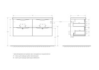 База под раковину подвесная с четырмя ящиками BelBagno MARINO-CER-1200-4C-SO-2-BRDL-P Bordo Lucido