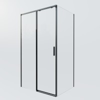Душевой уголок Soft 2 VSR-3SO28014CLB, 1400*800, черный, стекло прозрачное