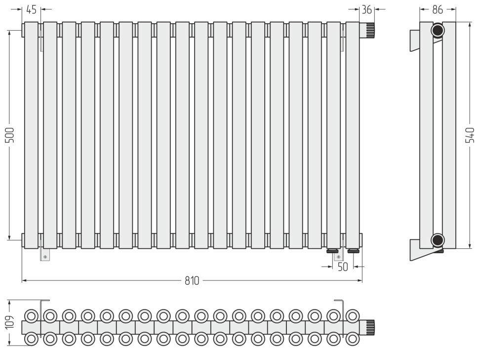 Эстет-00 EU50 500х810 18 секций