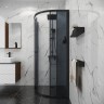 Душевое ограждение Niagara Eco NG-1007-14T (90х90х190) четверть круга,раздвижное,черный,стекло тонированное,1 место