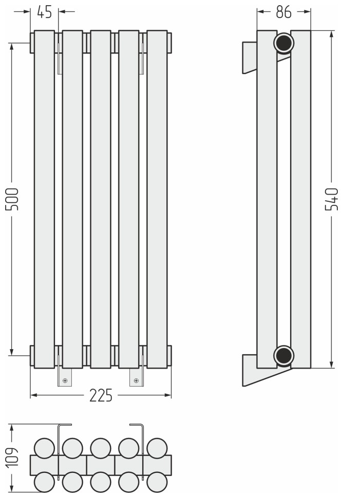 Эстет-11 500х225 5 секций
