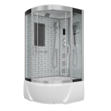 Душевая кабина Niagara Luxe NG-7712WR (80x120х215) высокий поддон(38см),дверь раздвижная,стенки серебро,4 места