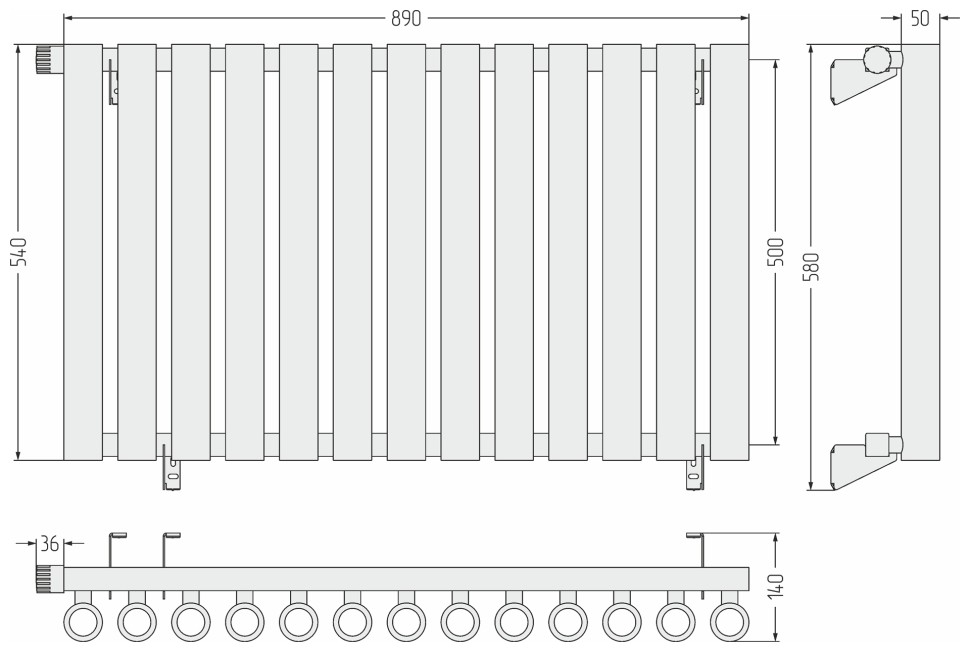 Кумир-0 EU50 левый 500х890 13 секций